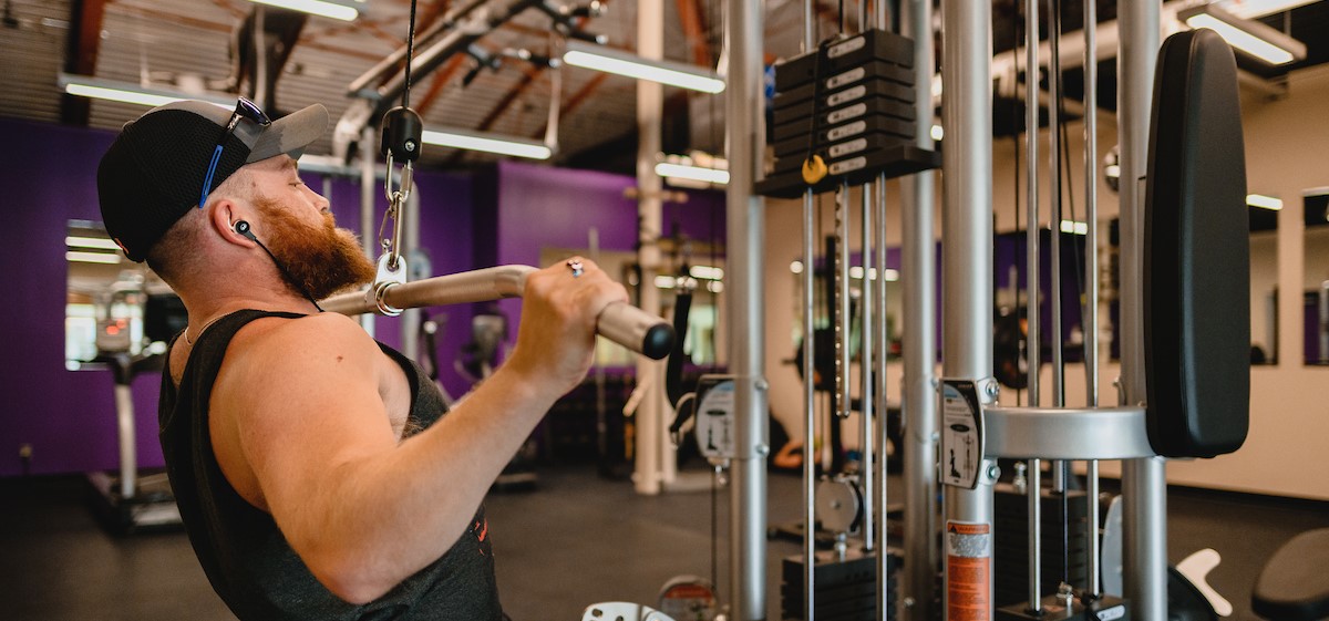 Student in gym