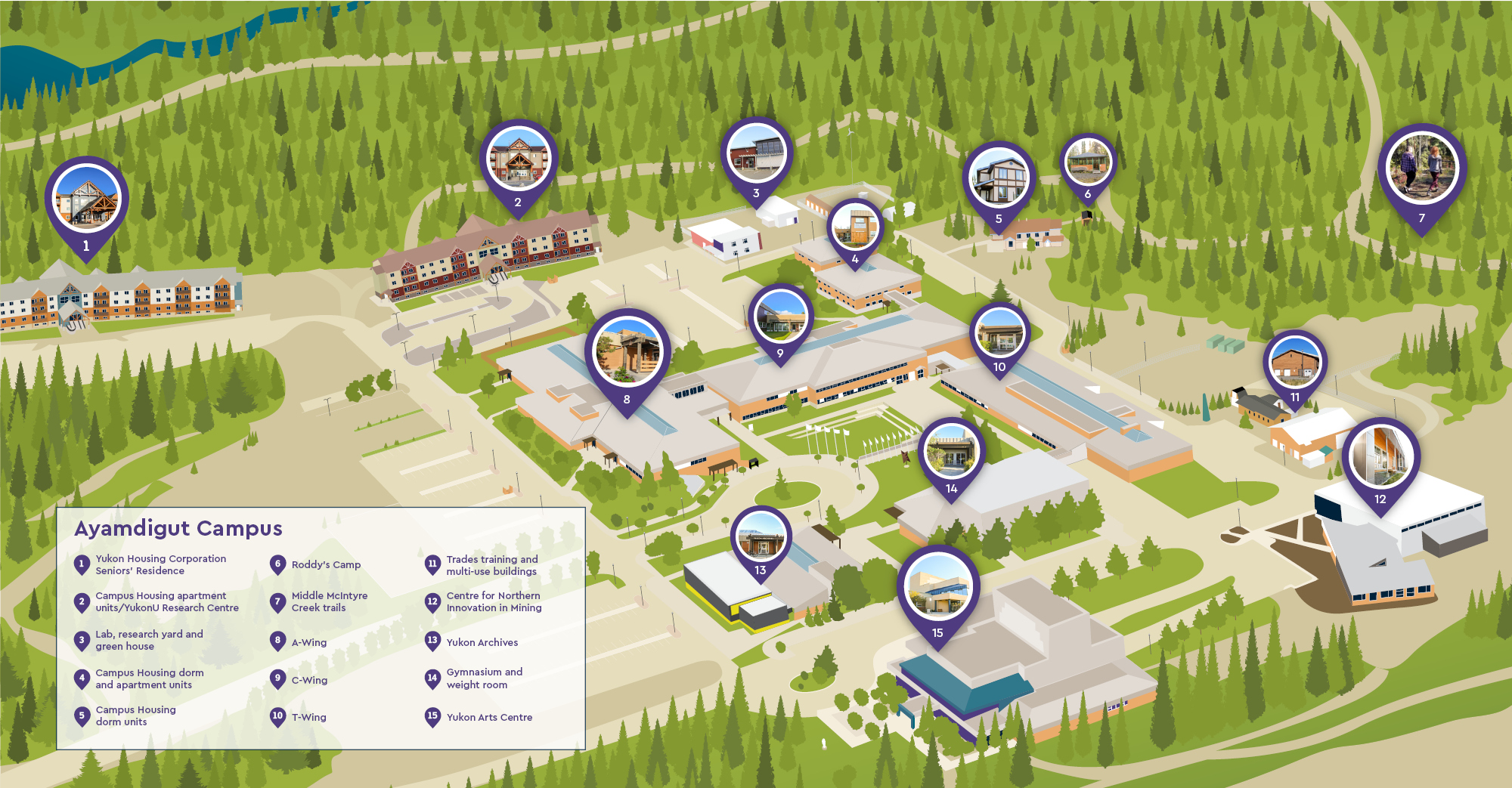 Illustrated Ayamdigut Campus site map