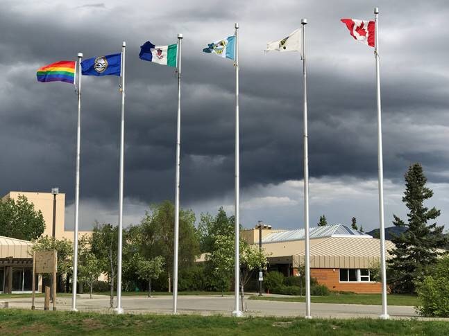 flags at Ayamdigut campus