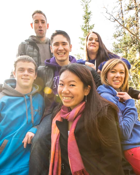 A group of students
