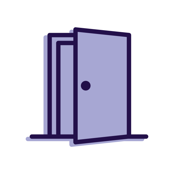 Icon of a door ajar