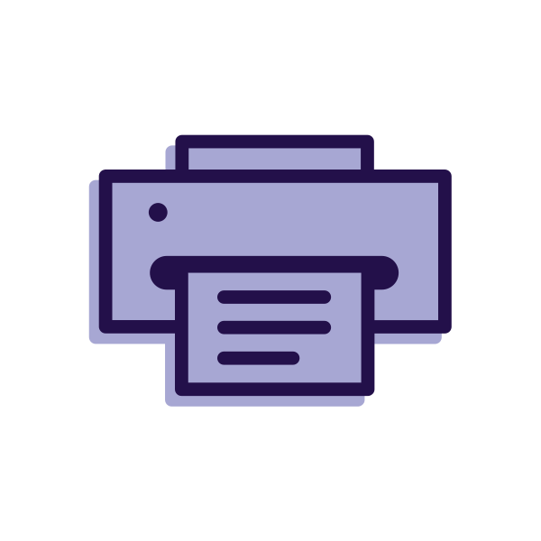 Icon of paper feeding out of a printer