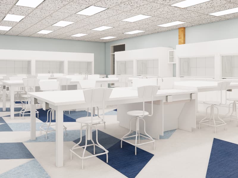 Rendering of a laboratory in the science building