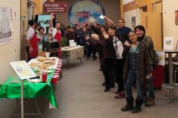 Yukon College students and staff enjoying pie together on Pi Day