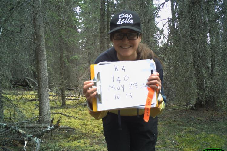 Chantelle Gervais poses for camera trap