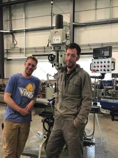 Jeff and instructor Logan Sherk in the workshop