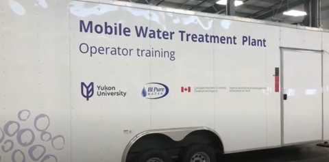 The side of the mobile water treatment plant