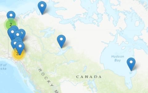 Map highlights research projects across Canada