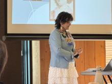 Dawna Hope presenting to representatives of YukonU and the Gordon Foundation on June 8, 2026.